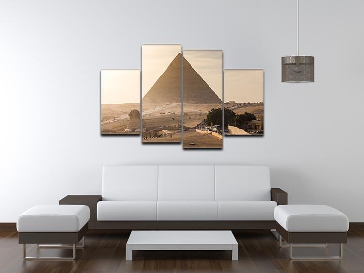 pyramid of Giza in Egypt 4 Split Panel Canvas  - Canvas Art Rocks - 3