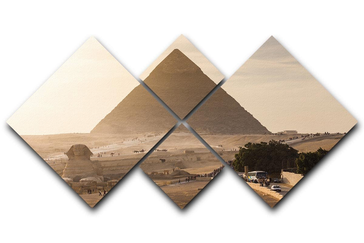 pyramid of Giza in Egypt 4 Square Multi Panel Canvas  - Canvas Art Rocks - 1