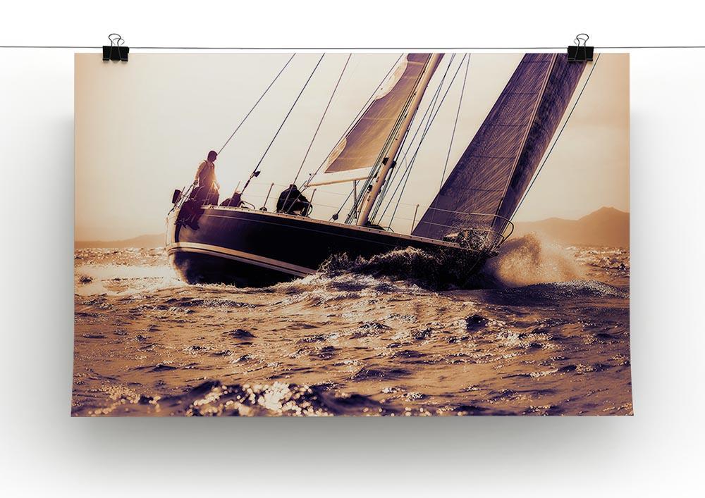 sail boat sailing on sunset Canvas Print or Poster - Canvas Art Rocks - 2