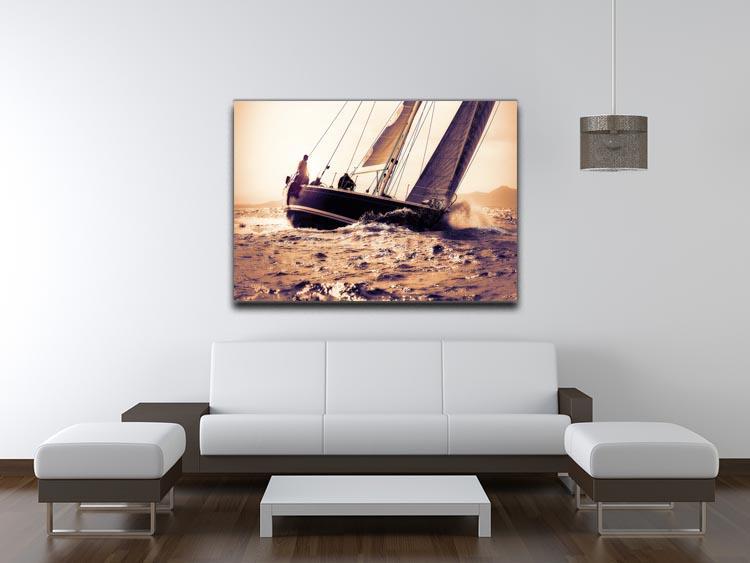 sail boat sailing on sunset Canvas Print or Poster - Canvas Art Rocks - 4