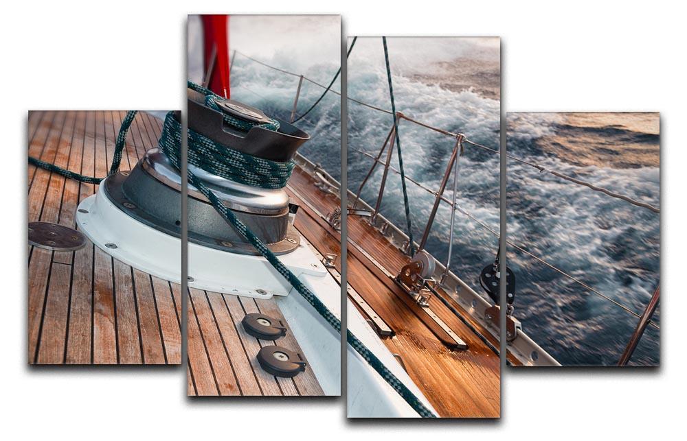 sail boat under the storm 4 Split Panel Canvas  - Canvas Art Rocks - 1