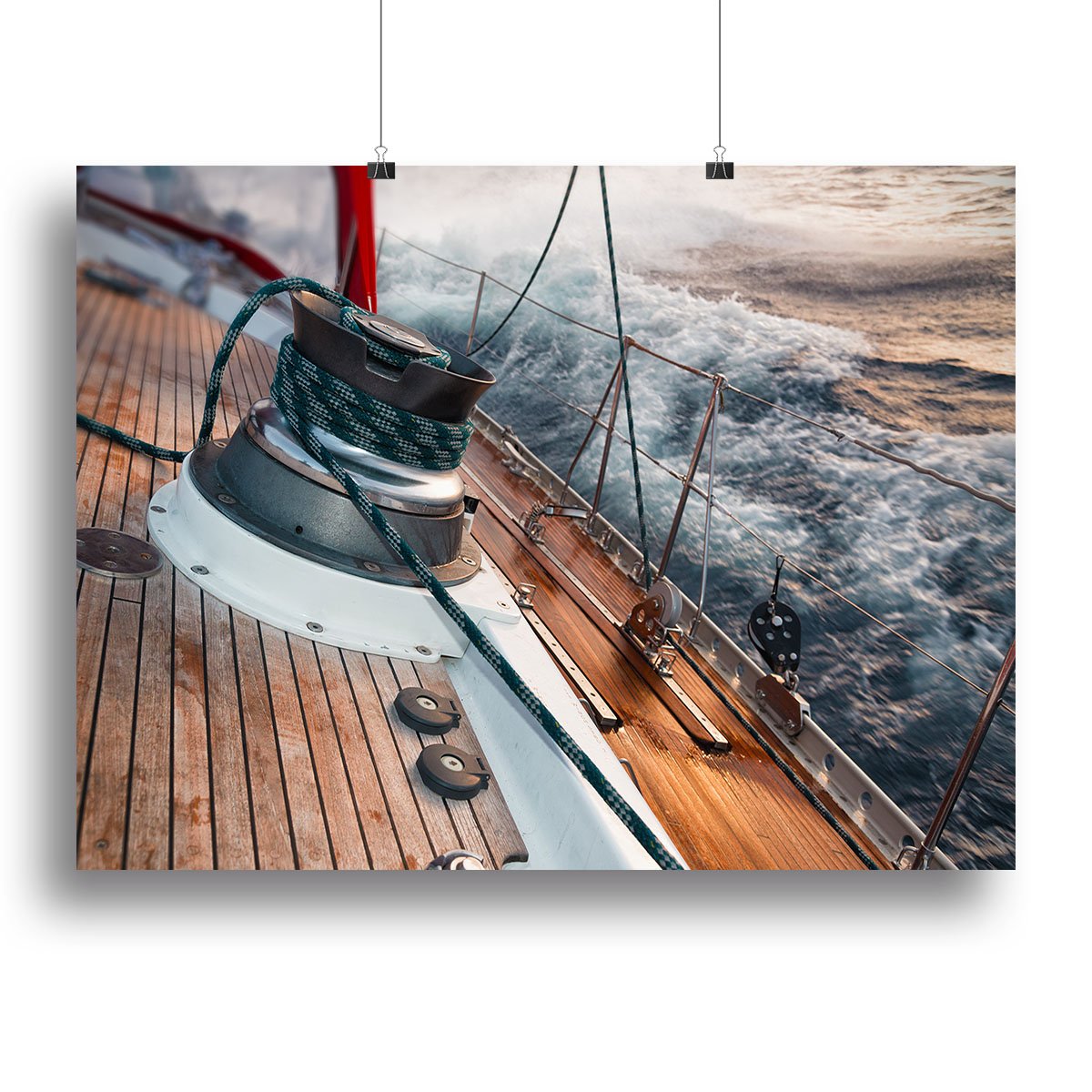 sail boat under the storm Canvas Print or Poster