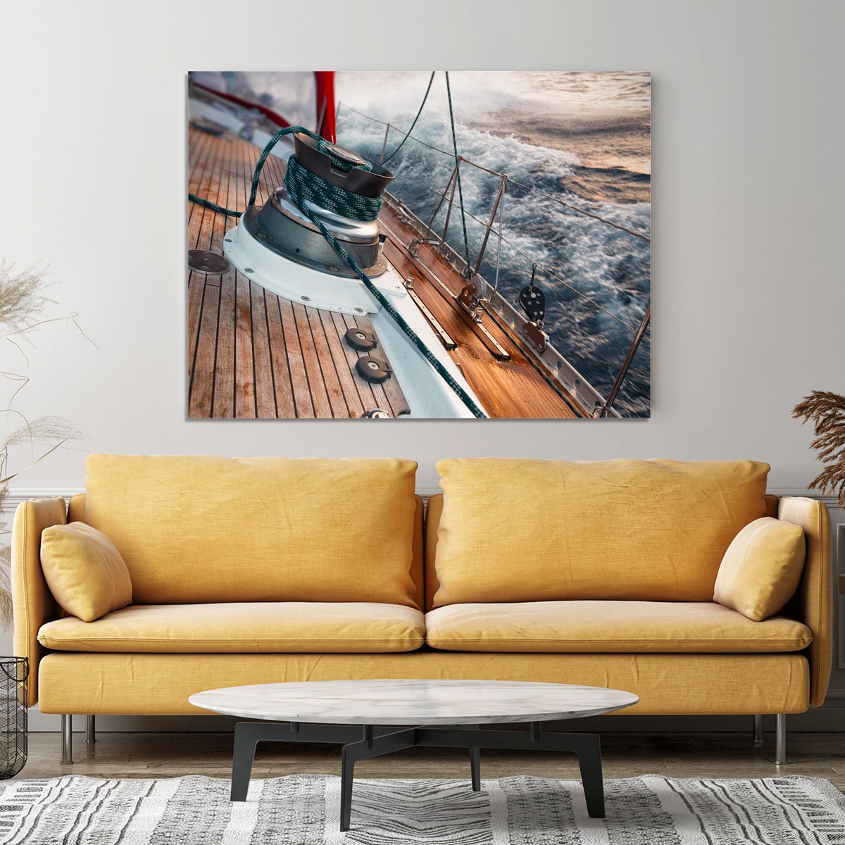 sail boat under the storm Canvas Print or Poster