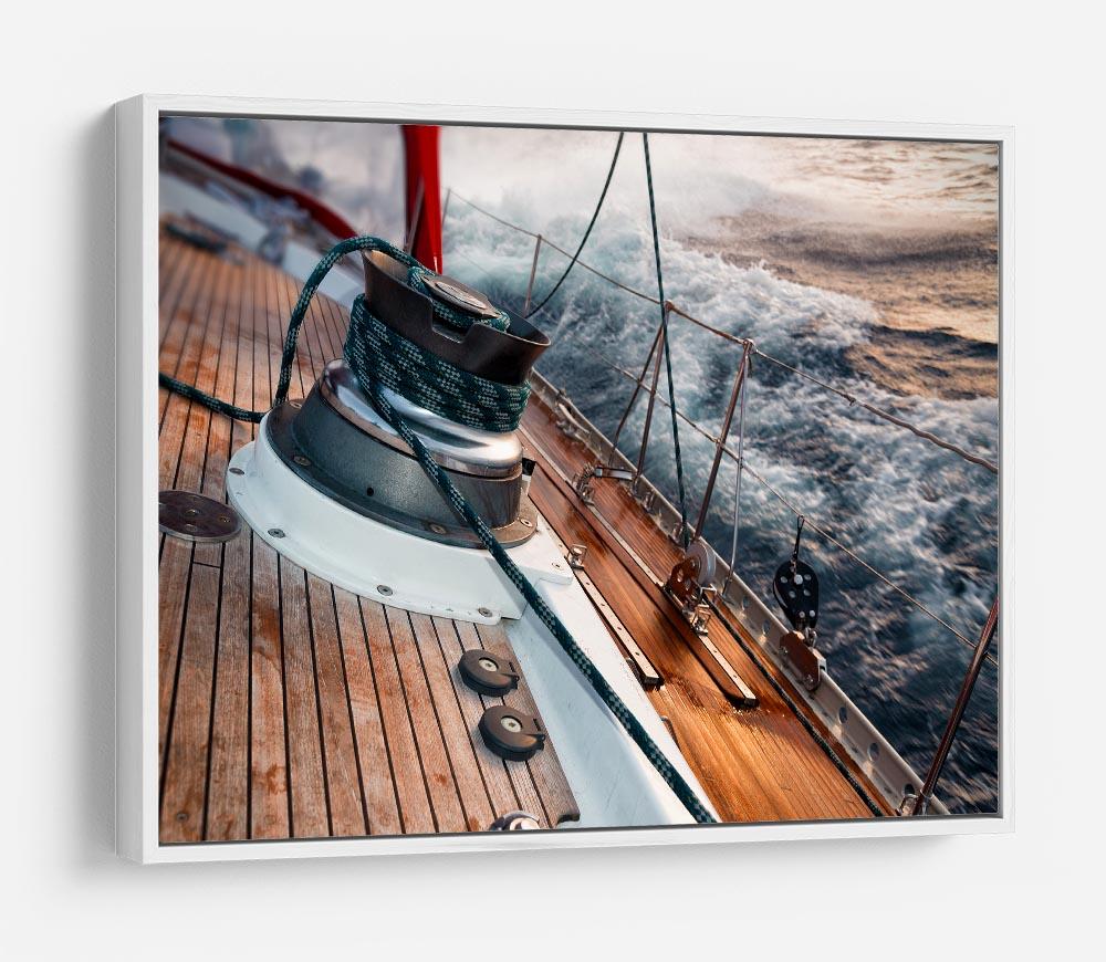 sail boat under the storm HD Metal Print