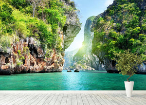 sea in Krabi Thailand Wall Mural Wallpaper - Canvas Art Rocks - 4