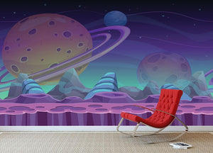 seamless alien landscape Wall Mural Wallpaper - Canvas Art Rocks - 3
