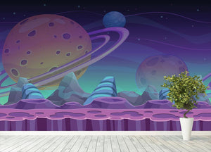 seamless alien landscape Wall Mural Wallpaper - Canvas Art Rocks - 4