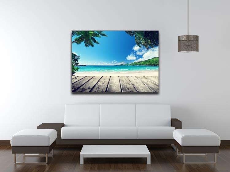 seychelles beach and wooden pier Canvas Print or Poster - Canvas Art Rocks - 4