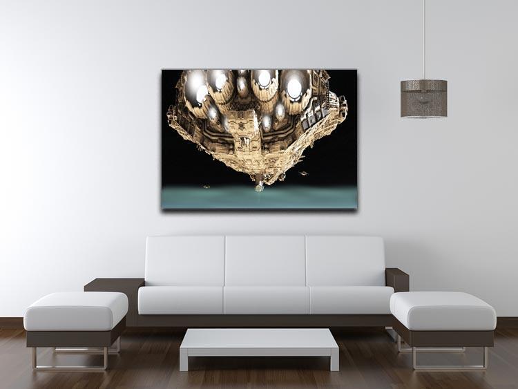 ships in low orbit over a planet Canvas Print or Poster - Canvas Art Rocks - 4