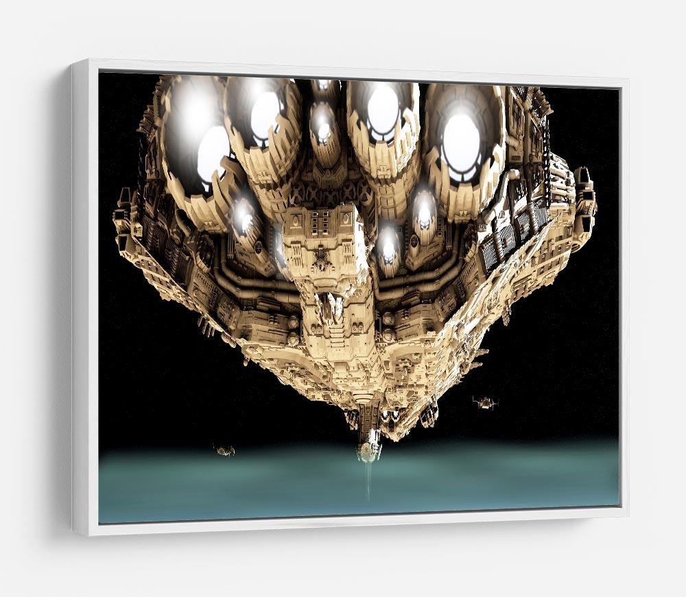 ships in low orbit over a planet HD Metal Print