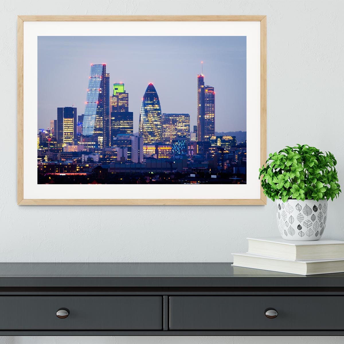 skyline from Greenwich Framed Print - Canvas Art Rocks - 3