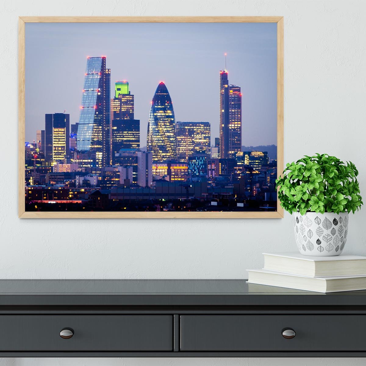 skyline from Greenwich Framed Print - Canvas Art Rocks - 4