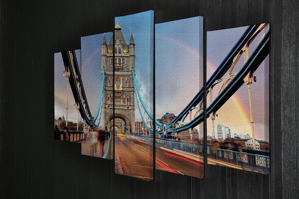 slow shutter speed Tower Bridge 5 Split Panel Canvas  - Canvas Art Rocks - 2