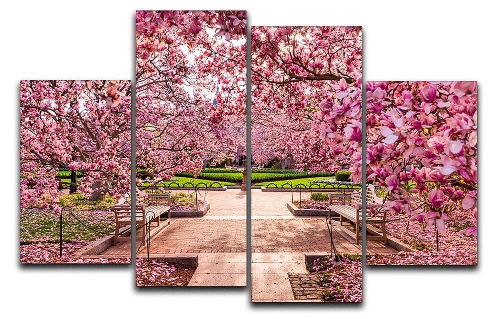 spring foliage near the National Mall 4 Split Panel Canvas  - Canvas Art Rocks - 1