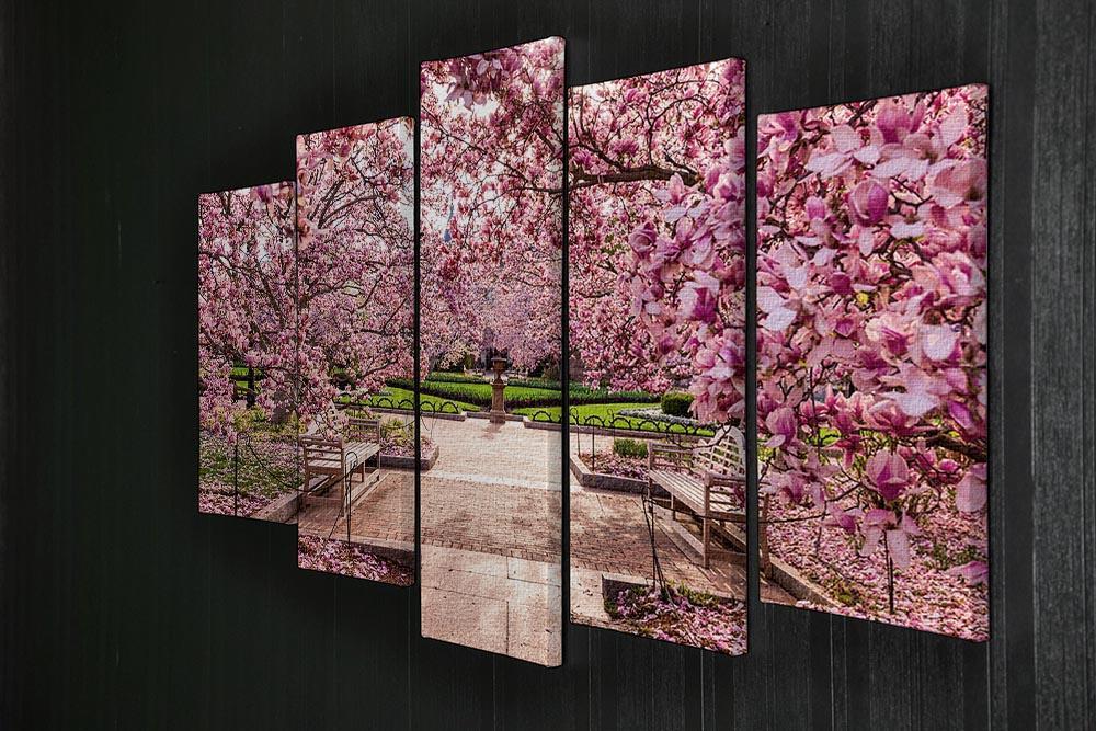 spring foliage near the National Mall 5 Split Panel Canvas  - Canvas Art Rocks - 2