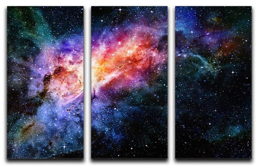 starry deep outer space nebula and galaxy 3 Split Panel Canvas Print - Canvas Art Rocks - 1