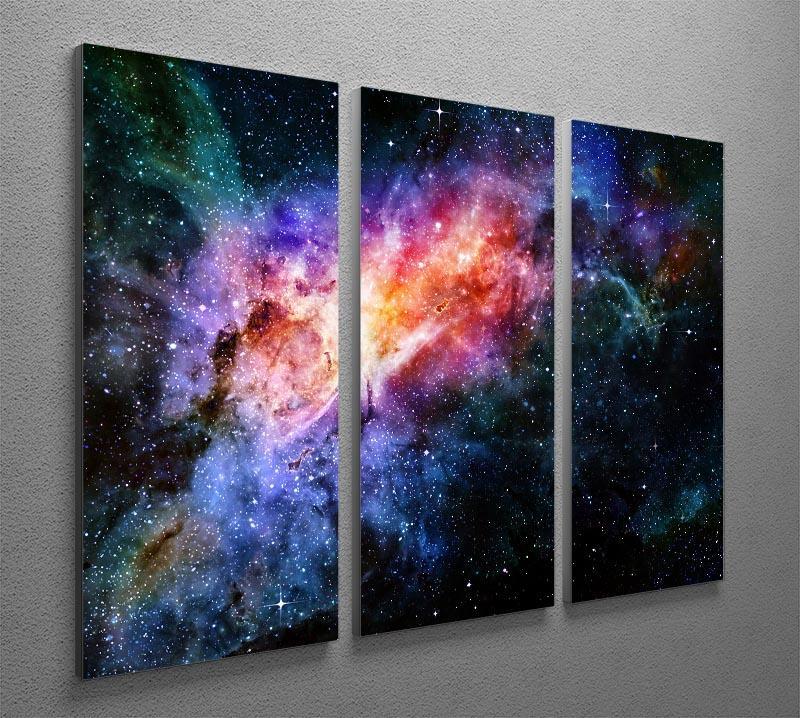 starry deep outer space nebula and galaxy 3 Split Panel Canvas Print - Canvas Art Rocks - 2