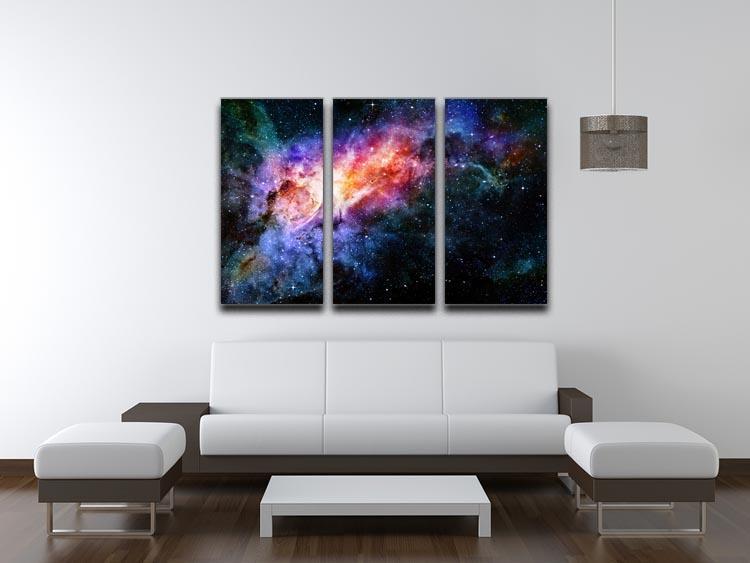 starry deep outer space nebula and galaxy 3 Split Panel Canvas Print - Canvas Art Rocks - 3