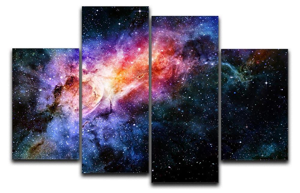 starry deep outer space nebula and galaxy 4 Split Panel Canvas  - Canvas Art Rocks - 1