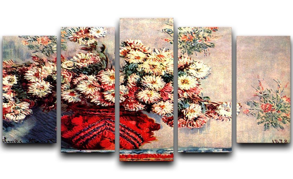 still life chrysanthemums 5 Split Panel Canvas  - Canvas Art Rocks - 1