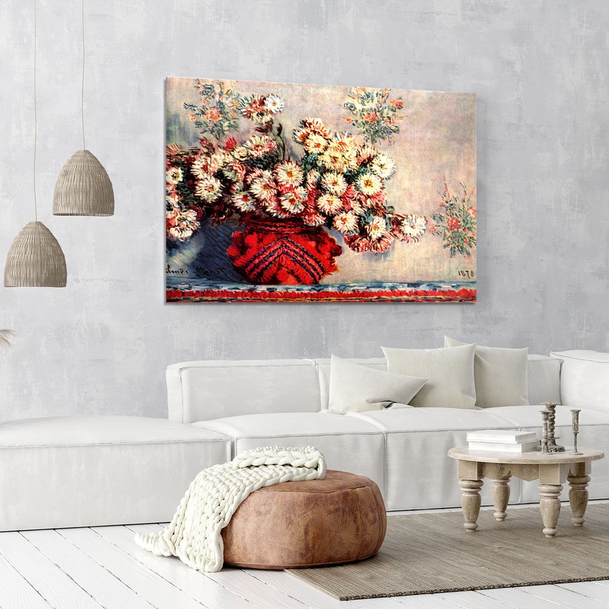 still life chrysanthemums Canvas Print or Poster
