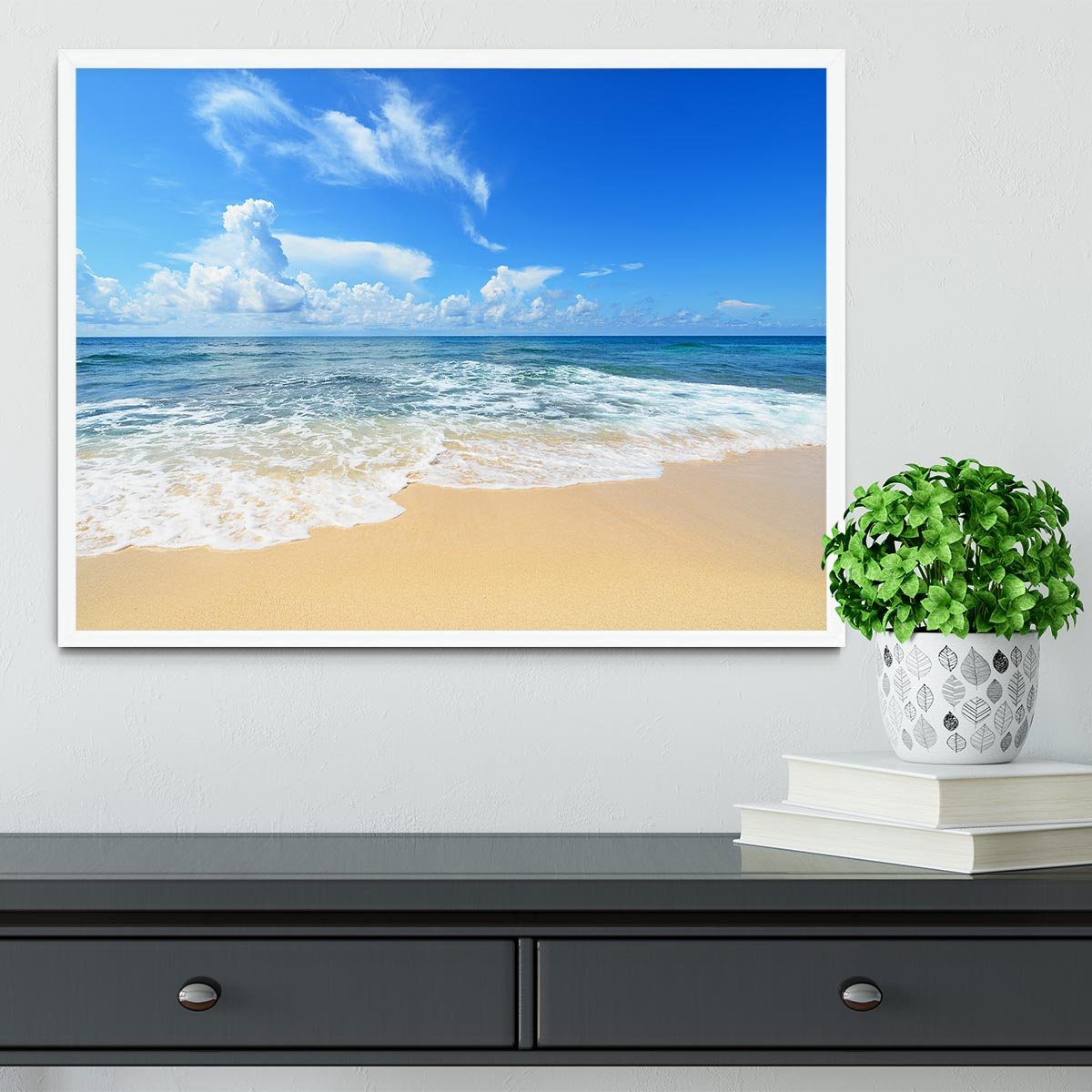 summer sky of Okinawa Framed Print - Canvas Art Rocks -6