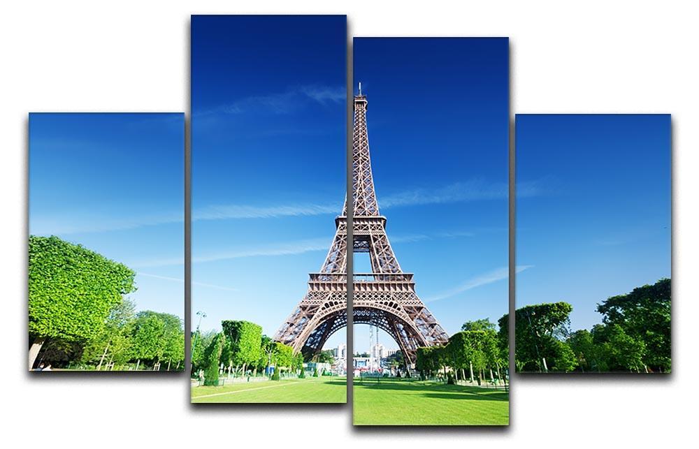 sunny morning and Eiffel Tower 4 Split Panel Canvas  - Canvas Art Rocks - 1