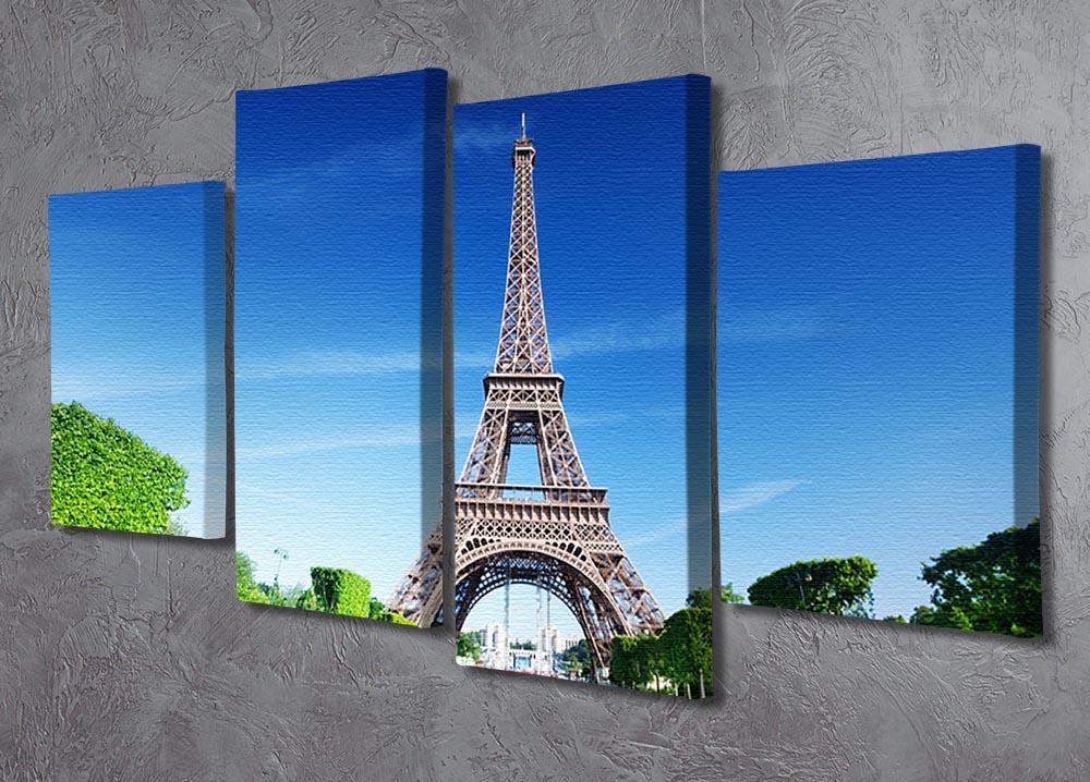 sunny morning and Eiffel Tower 4 Split Panel Canvas  - Canvas Art Rocks - 2