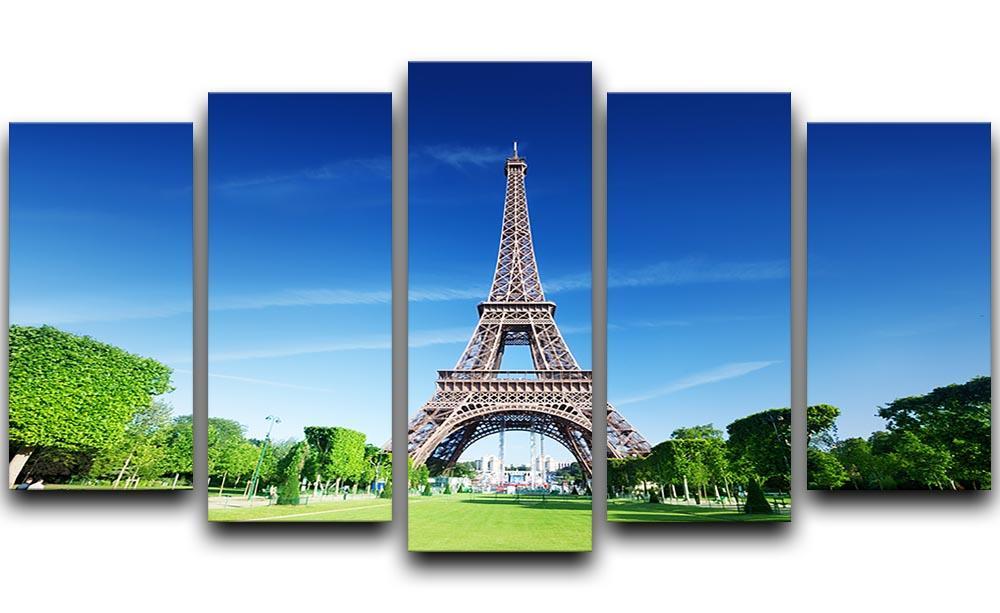 sunny morning and Eiffel Tower 5 Split Panel Canvas  - Canvas Art Rocks - 1