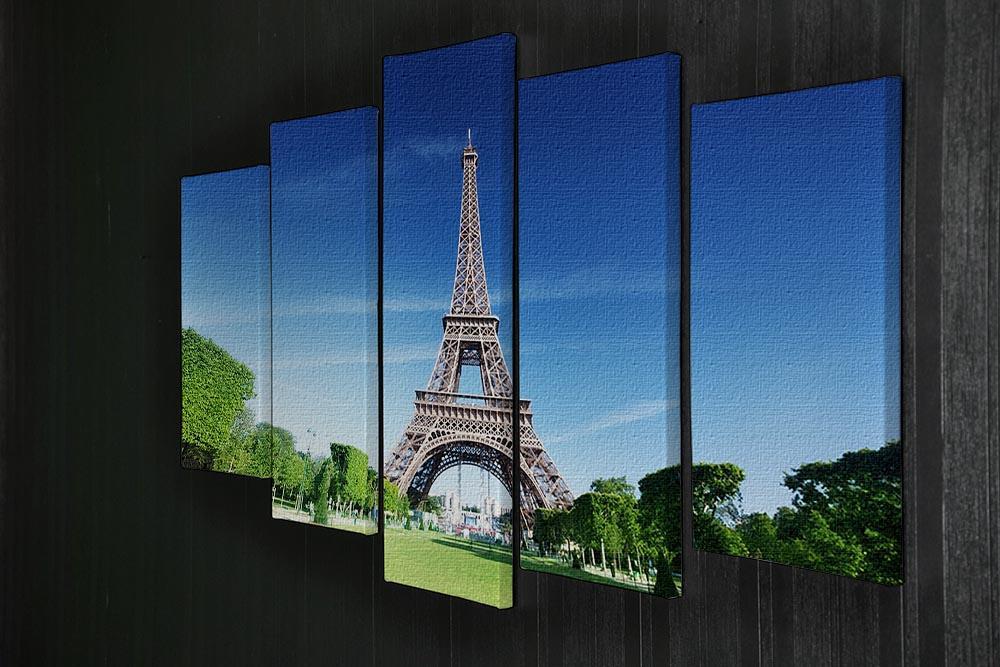 sunny morning and Eiffel Tower 5 Split Panel Canvas  - Canvas Art Rocks - 2