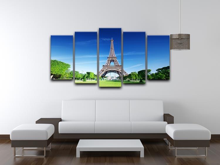 sunny morning and Eiffel Tower 5 Split Panel Canvas  - Canvas Art Rocks - 3