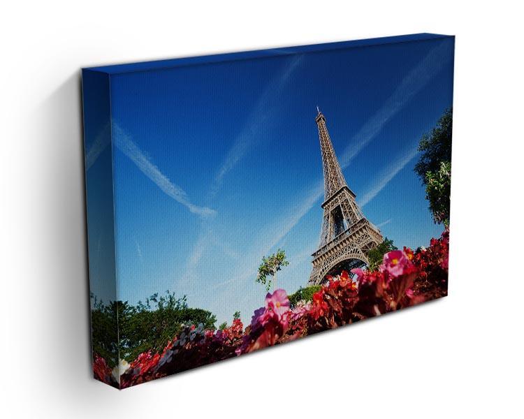 sunny morning flowers and Eiffel Tower Canvas Print or Poster - Canvas Art Rocks - 3