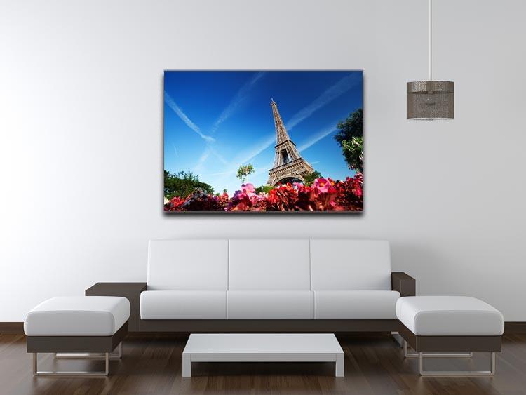 sunny morning flowers and Eiffel Tower Canvas Print or Poster - Canvas Art Rocks - 4