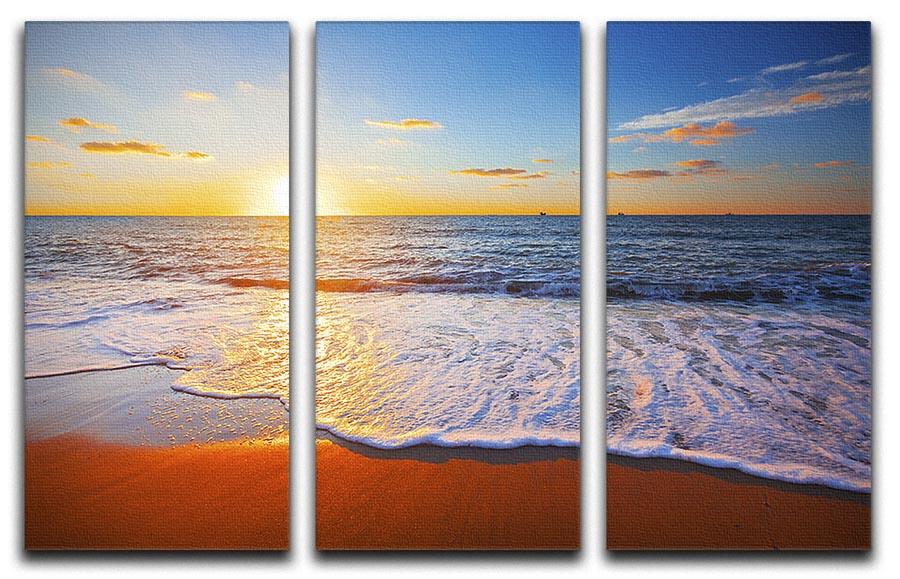 sunset and sea 3 Split Panel Canvas Print - Canvas Art Rocks - 1
