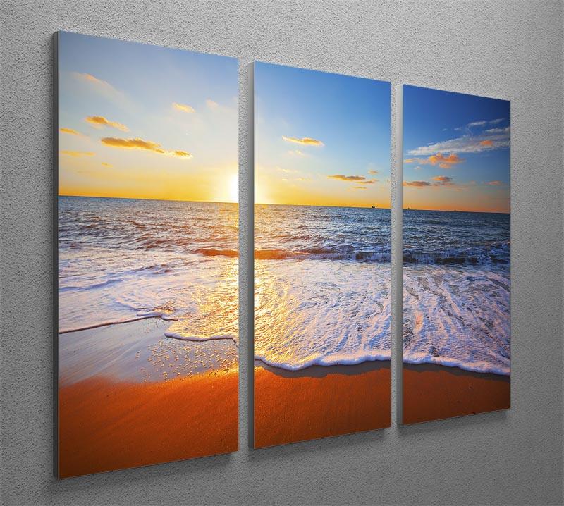 sunset and sea 3 Split Panel Canvas Print - Canvas Art Rocks - 2