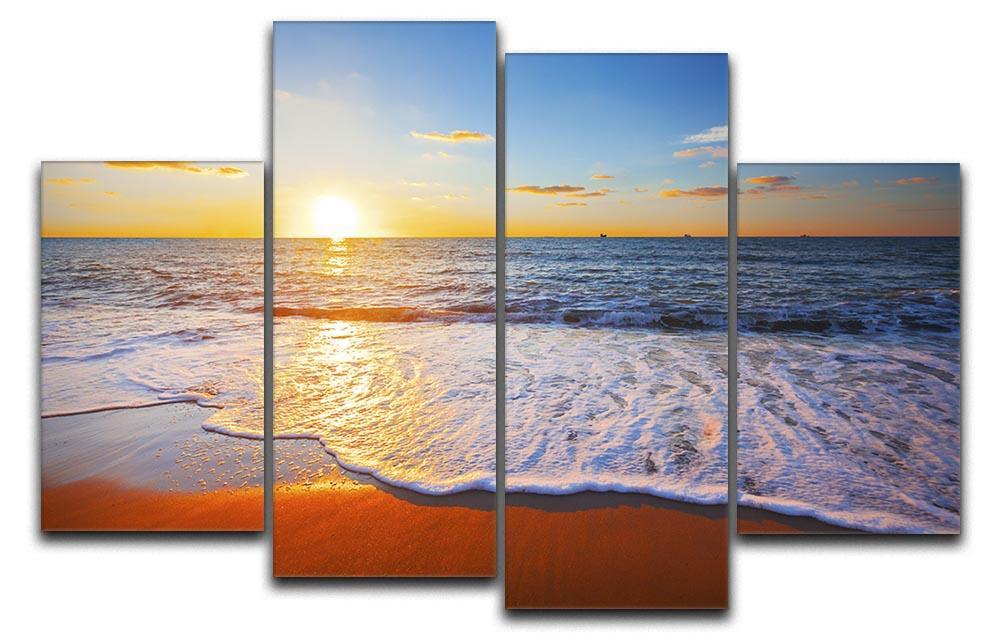 sunset and sea 4 Split Panel Canvas - Canvas Art Rocks - 1