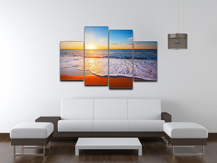 sunset and sea 4 Split Panel Canvas - Canvas Art Rocks - 3