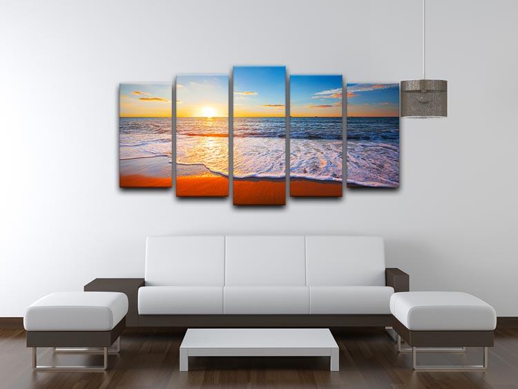 sunset and sea 5 Split Panel Canvas - Canvas Art Rocks - 3
