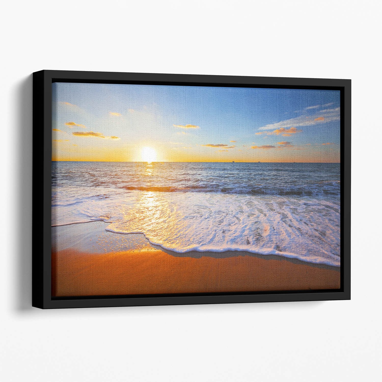 sunset and sea Floating Framed Canvas