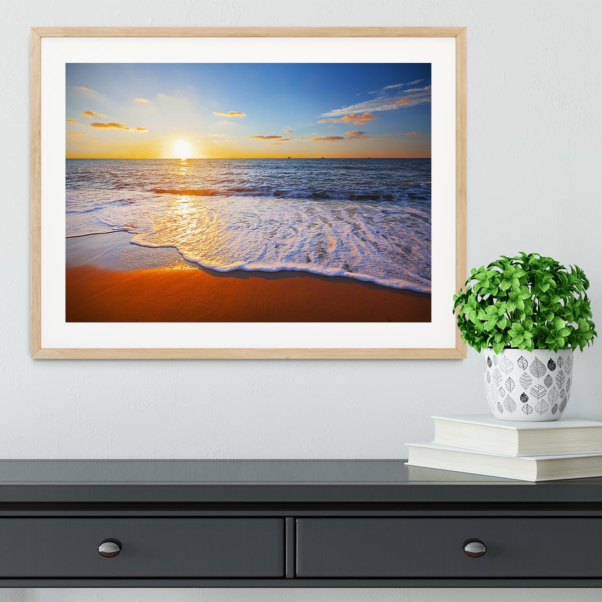 sunset and sea Framed Print - Canvas Art Rocks - 3