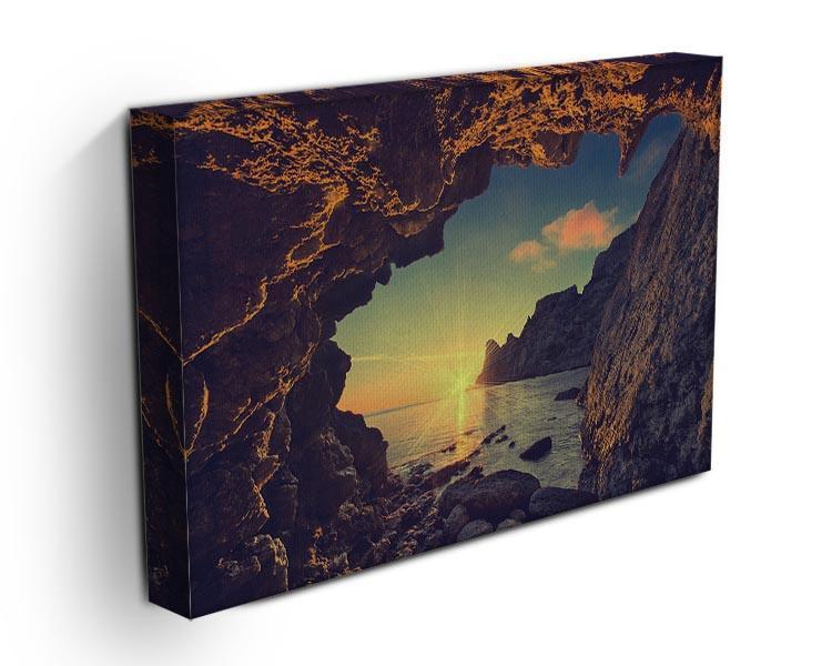 sunset from the mountain cave Canvas Print or Poster - Canvas Art Rocks - 3