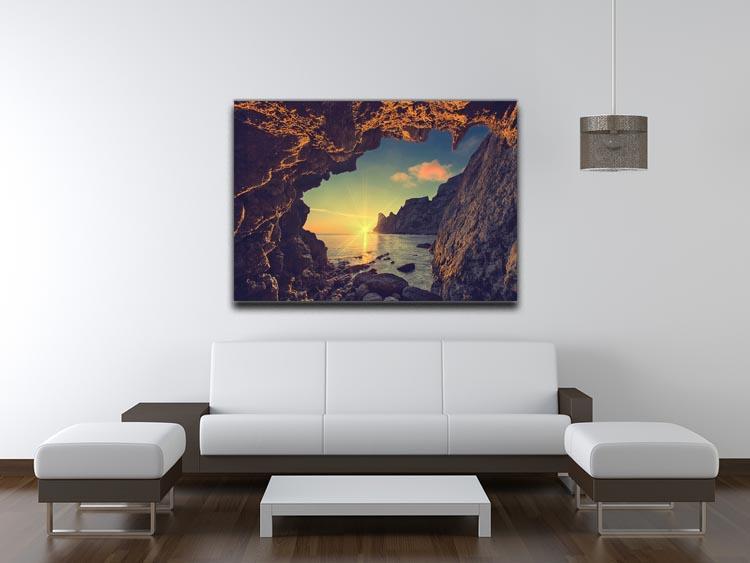 sunset from the mountain cave Canvas Print or Poster - Canvas Art Rocks - 4