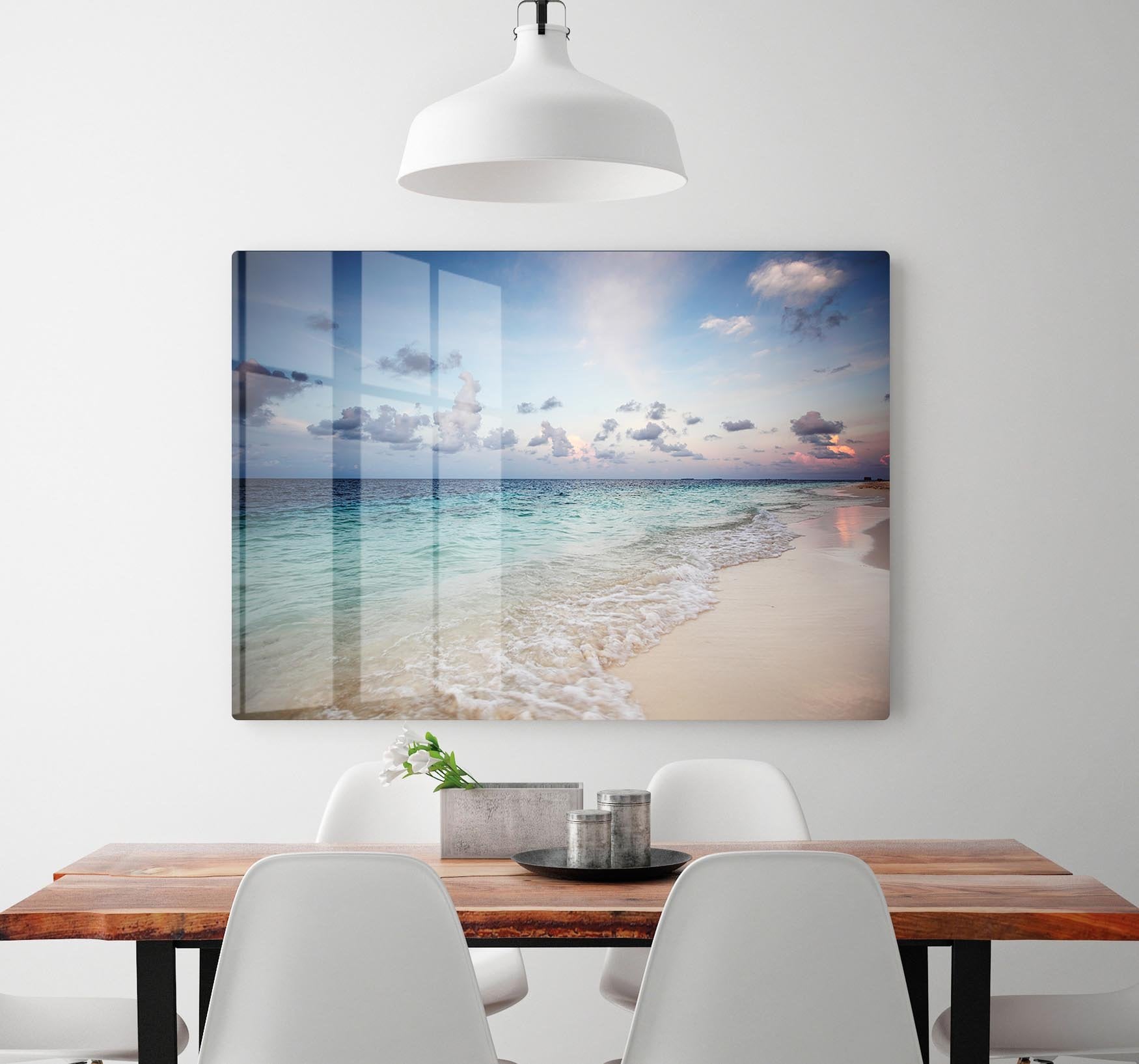 sunset on the sea beach HD Metal Print - Canvas Art Rocks - 2