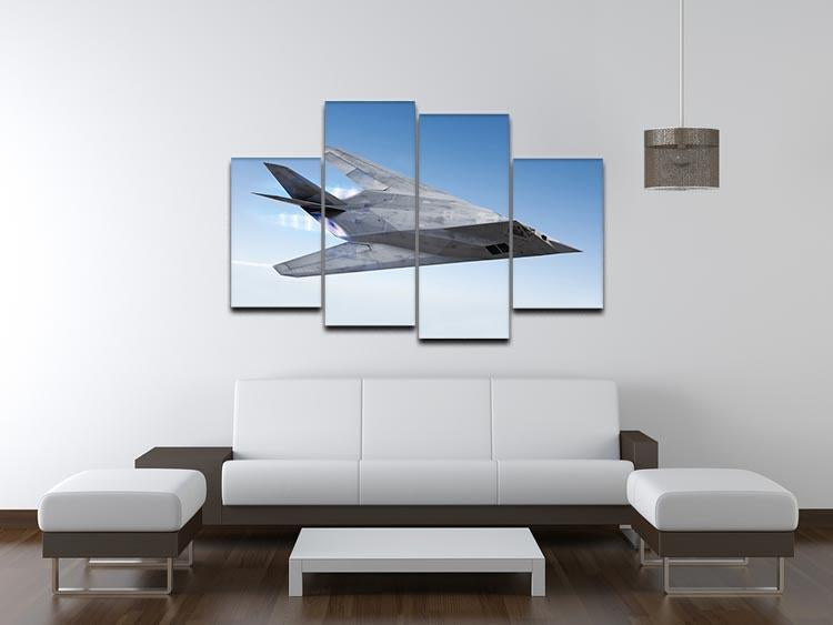 tealth aircraft streaking through the sky 4 Split Panel Canvas  - Canvas Art Rocks - 3