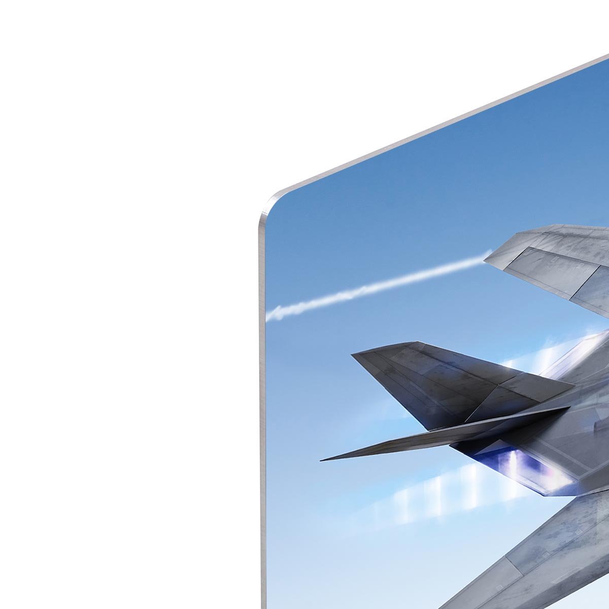 tealth aircraft streaking through the sky HD Metal Print