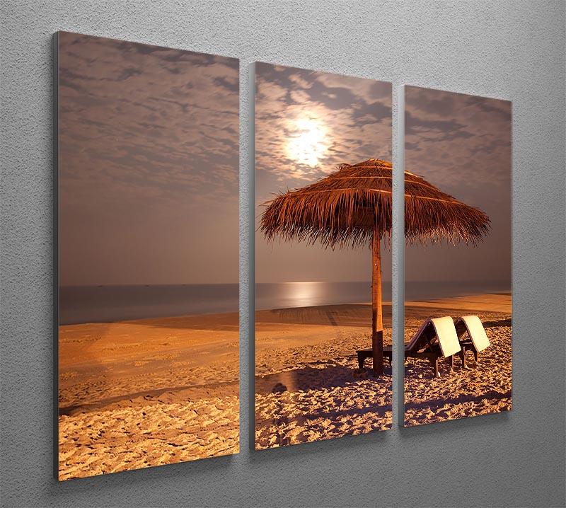the sunset beach landscape 3 Split Panel Canvas Print - Canvas Art Rocks - 2