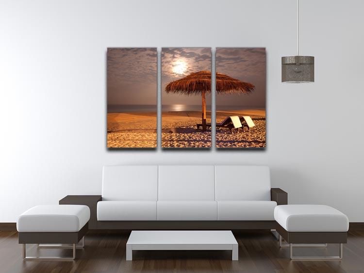 the sunset beach landscape 3 Split Panel Canvas Print - Canvas Art Rocks - 3