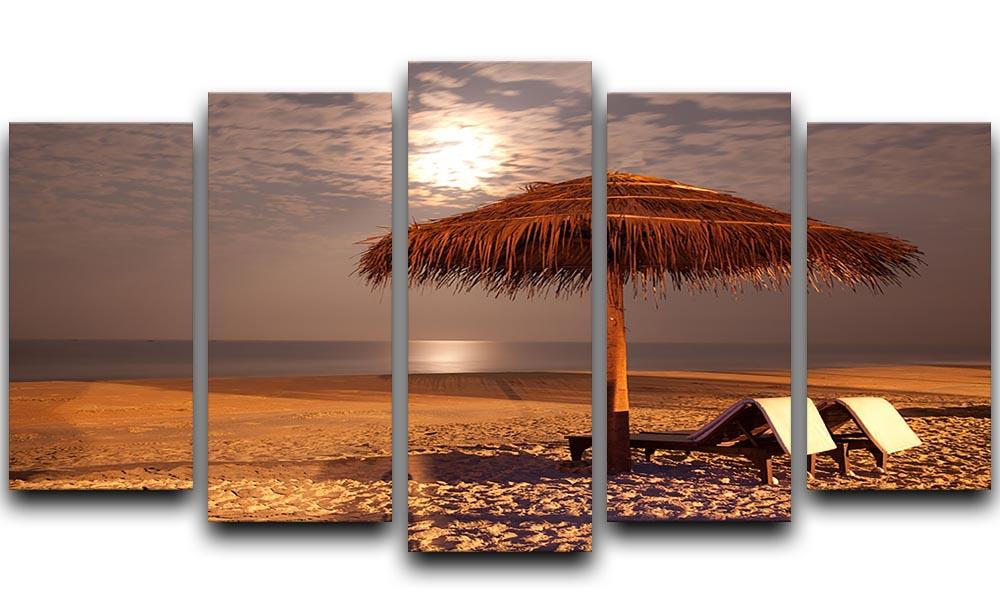 the sunset beach landscape 5 Split Panel Canvas - Canvas Art Rocks - 1