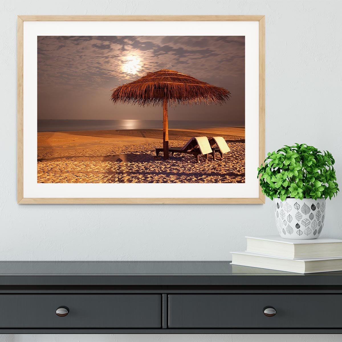 the sunset beach landscape Framed Print - Canvas Art Rocks - 3
