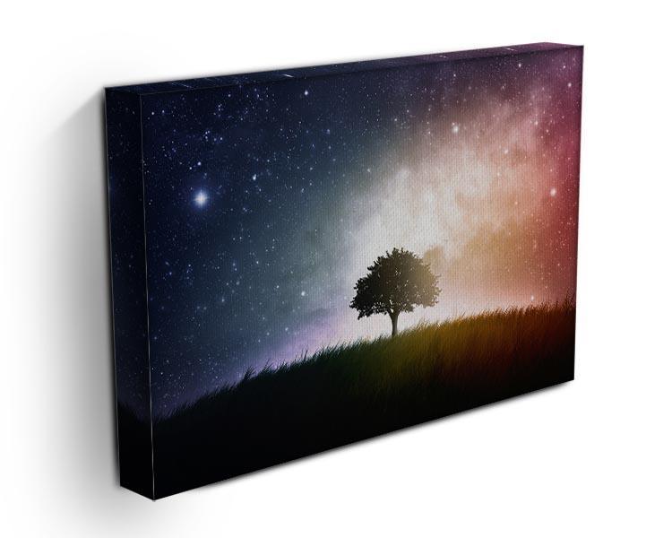 tree in a field with beautiful space background Canvas Print or Poster - Canvas Art Rocks - 3